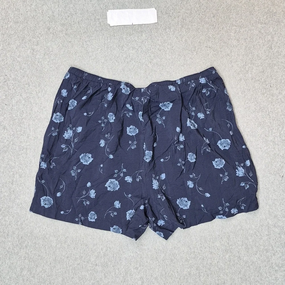 Torrid Women Shorts 2 Navy Nylon Rayon Floral Pajama Shorts Cottagecore